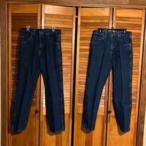 2 pair of Wrangler blue jeans. Size 34 x 34